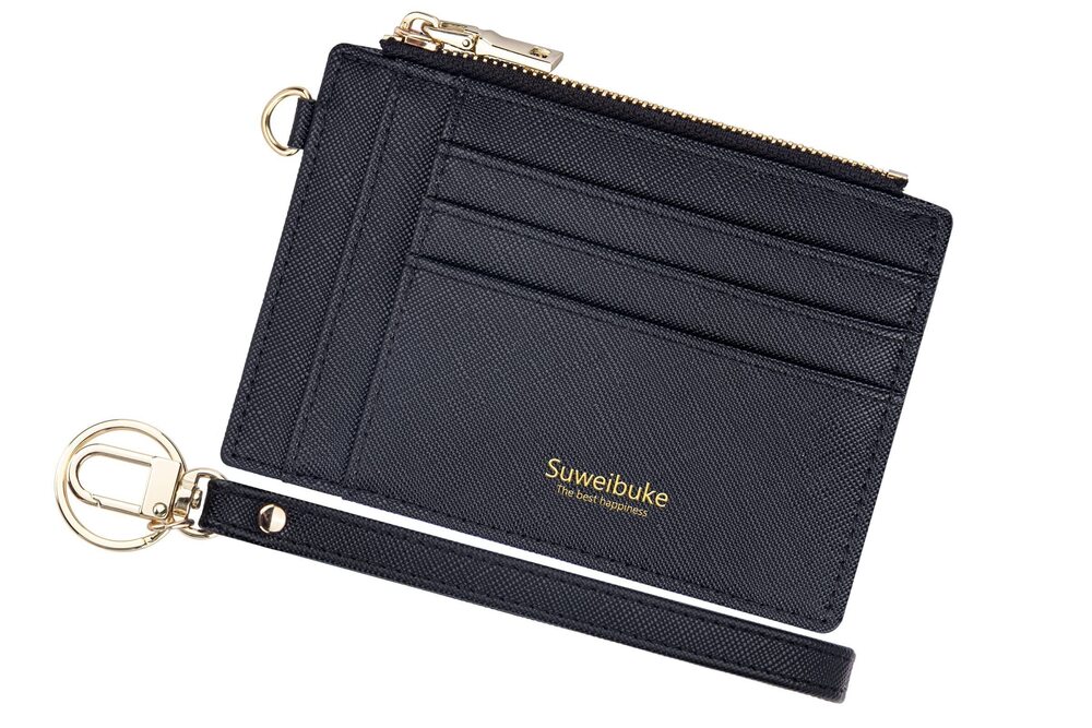 4843 Slim Rfid Blocking Credit Card Case Holder Wristlet Zip ID Case Wallet